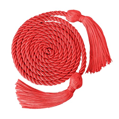 OZOSHINE Graduation Cord, Red, Polyester, Traditional, 68 Inches, 1 Count