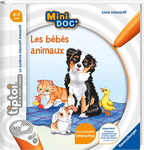 Ravensburger - Livre interactif tiptoi Mini Doc' - Les bébés animaux - Jeux électroniques éducatifs sans écran en français - Enfants à partir de 4 ans - 0072