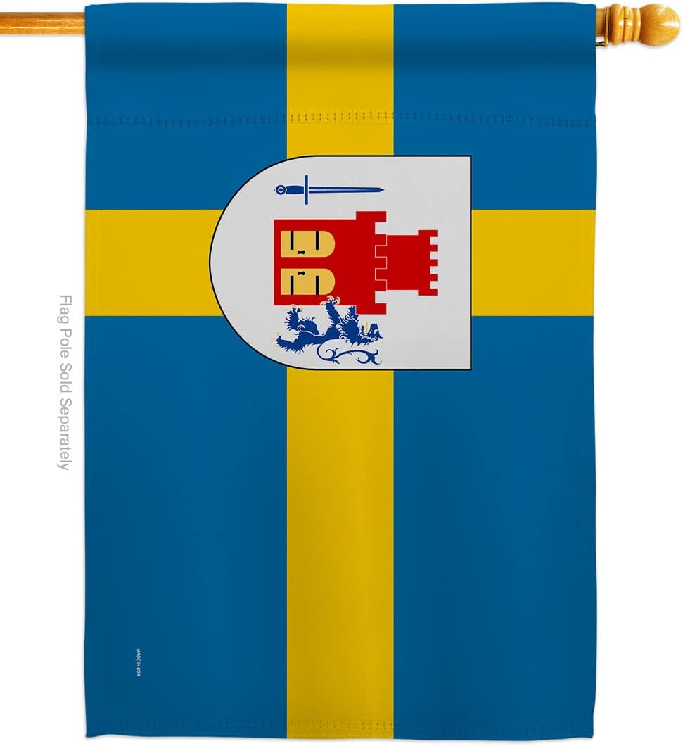 Provinces of Sweden Bohuslän House Flag - Regional Territory Old History Northern Europe Country Particular Area - Decoration Banner Small Garden Yard Gift Double-Sided Made in USA 28 X 40