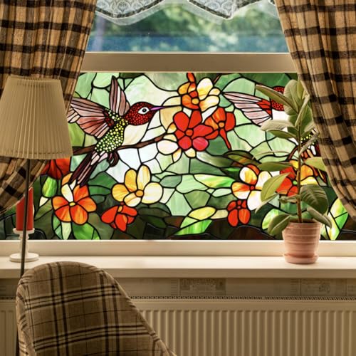 Película Decorativa de Ventana con Diseño Floral, 17.7 x 39.5 Pulgadas miniatura 4