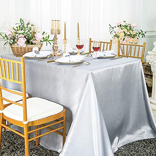 Wedding Linens Inc. 54" x 108" Rectangular Seamless Satin tablecloths