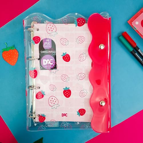 DAC - Caderno Argolado Universitario em PVC Cristal com 192 folhas Hello - Fechamento em Botão