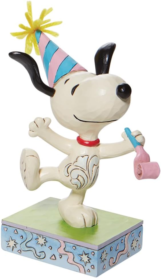 Jim Shore Peanuts Snoopy Birthday Celebrations Figurine, 5.25 Inch, Multicolor