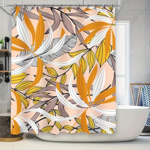 Rideau de douche vintage vert à fleurs imperméable 165x153 cm