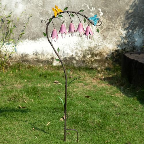 Image of 39.5 inchH Gardens Metal Flowers for Outside,Retro Decorative Garden Stake | Metal Garden Art for Outdoors,Garden Stakes Decorative,Metal Flower for Garden,Patio & Yard Decor.