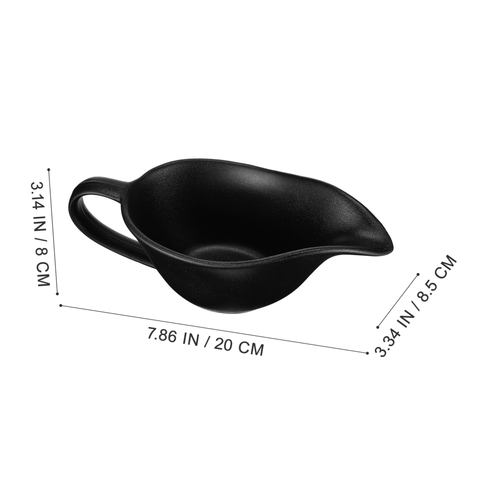 Baluue Bol de Sauce à Steak en Porcelaine Noir Bec Verseur