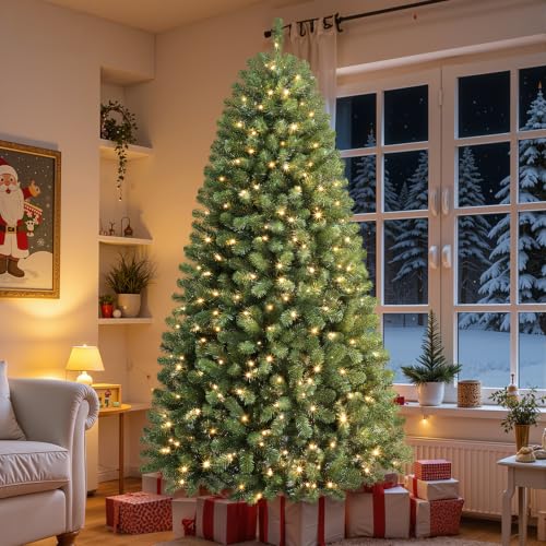 Image of 7FT Artificial Prelit Classic Christmas Tree with Remote Control,Timer