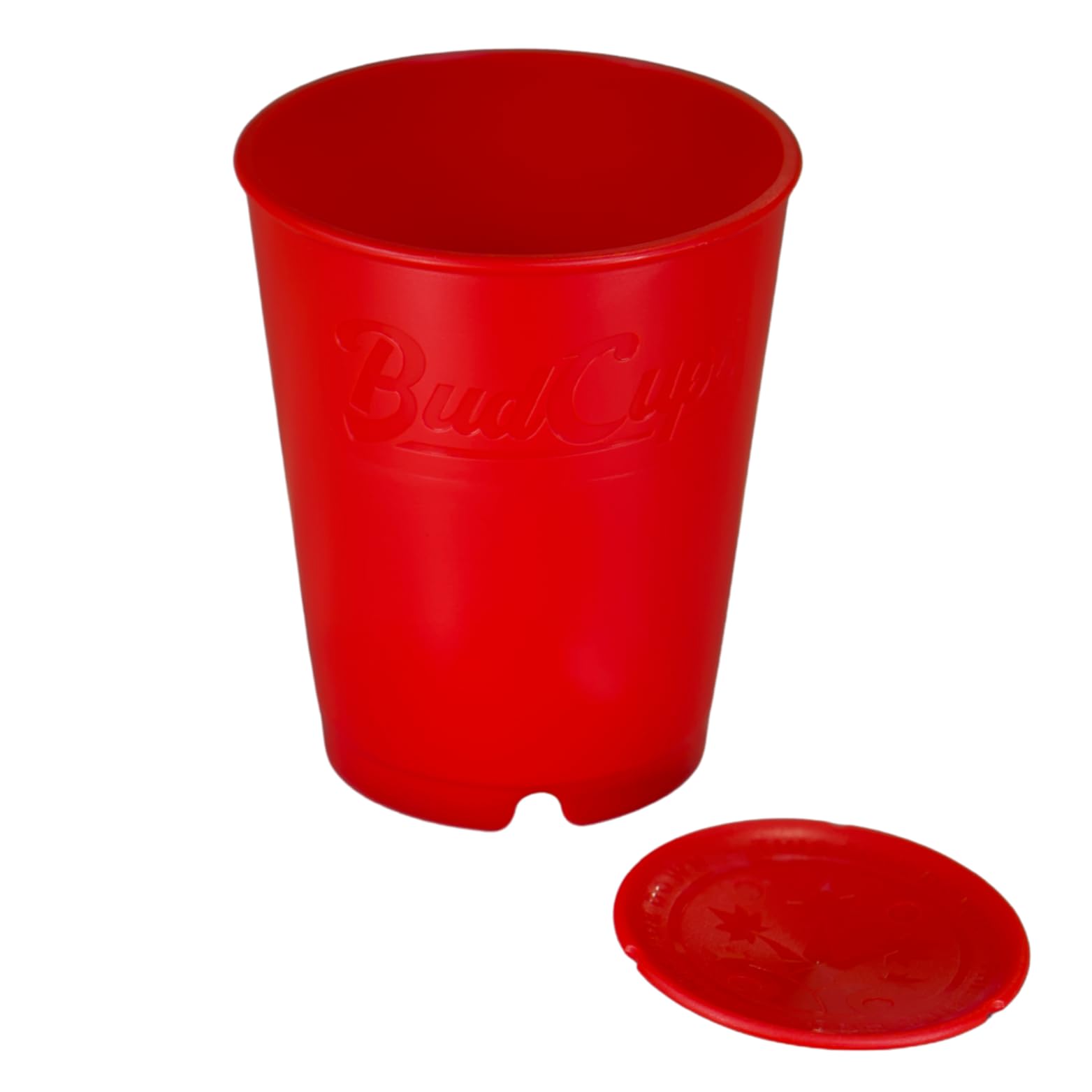 BudTrainer BudCups for Optimal Gardening | 16oz Nursery Pots | Removable Bottom Plate for Easy & Shock-Free Transplant | Triple Drainage for Water Control to Prevent Root Rot (Red, 5-Pack)
