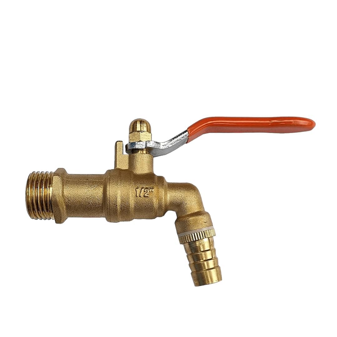 ikis - Nozzle Brass Bib Cock with Hose Clamp for Bathroom etc..