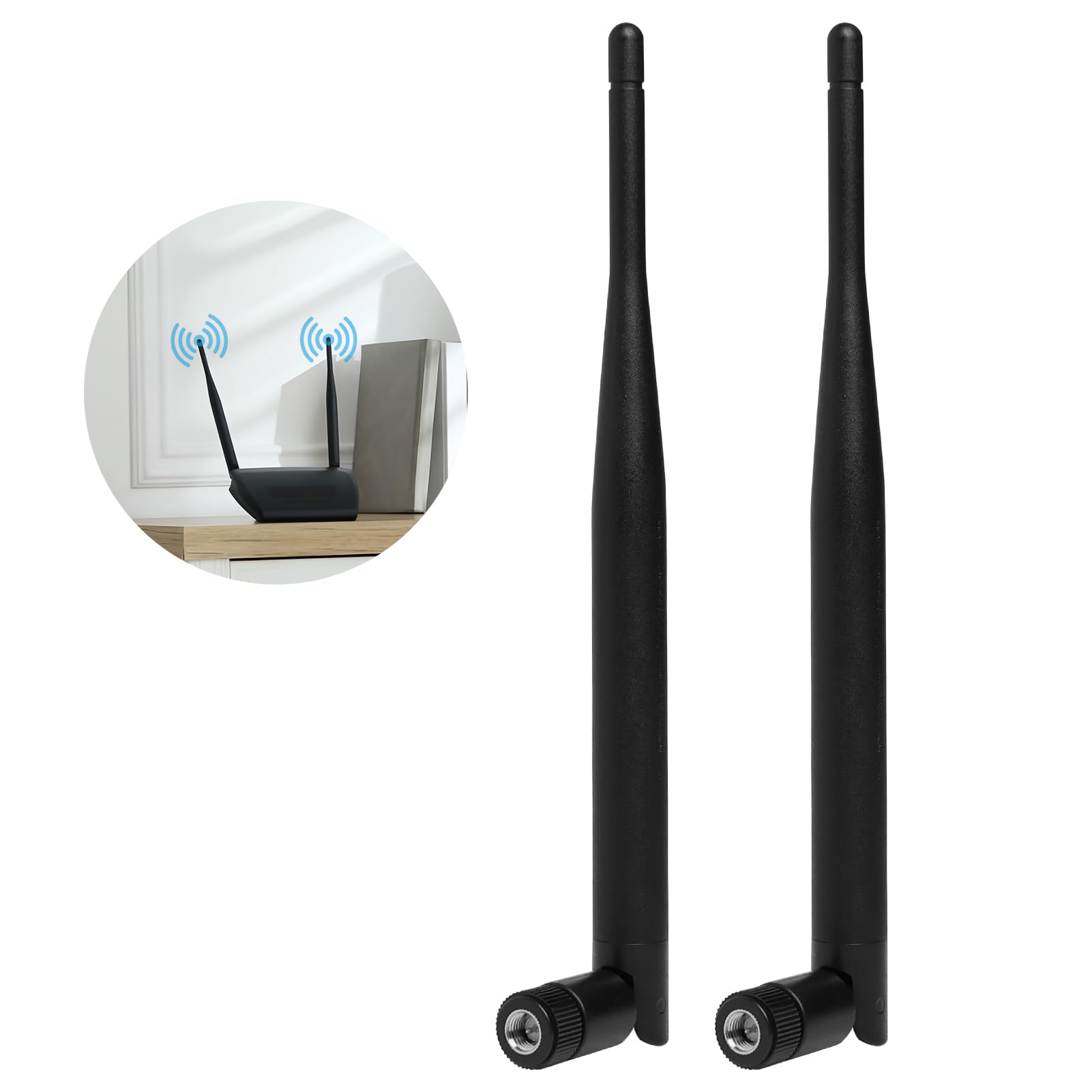 2 Pack Wifi Antenna 2.4G 5GHz 5.8GHz Dual Band Wifi Aerial Router Glue Stick Wireless for PC Antenna Router Extender Gateway Express Wireless Pcie Network Card Usb Adapter Video Surveillance Monitor