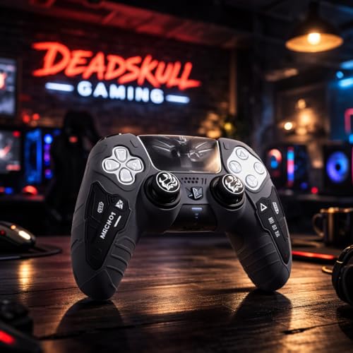 Image of DEADSKULL Tactical Silicone Controller Skin with 2 Thumb Grip Caps, 4 Joystick Rings & Sticker, Anti-Slip Protective Cover Compatible with PlayStation 5 Controller, DualSense Wireless Controller