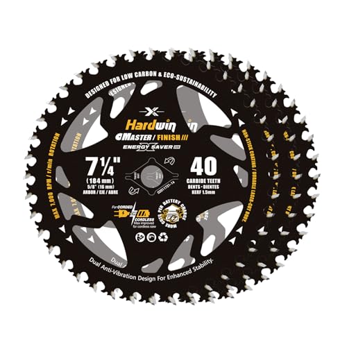 HardWin 7 1/4 Inch Framing Circular Saw Blade-3Pack, 40T ATB Carbide Teeth, Lightweight for Cordless Saws. Super Thin Kerf for Cutting Wood, Plywood, MDF, OSB, Hardwood, Softwood & More.