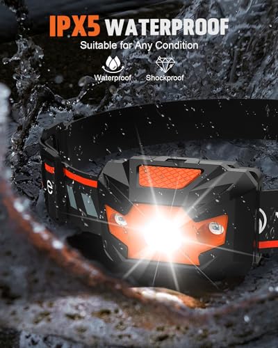 Victoper-Headlamp-2-Pack-4-Modes-Red-Light-Head-Lamp-Battery-Powered-Hardhat-Mechanic-Waterproof-Headlamps-Flashlight-LED-Head-Lamps-for-Adults-Kids-Camping-Running-Hiking-Outdoor-Fishing