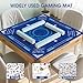 Eikovia Mahjong Mat,Mahjong Mat for Table with Bag,32.3 x 32.3 Inch Non-Slip Noise Reduction Gaming Mat for Mah Jongg,Poker,Board Games, Dominoes,Card Games(Blue)