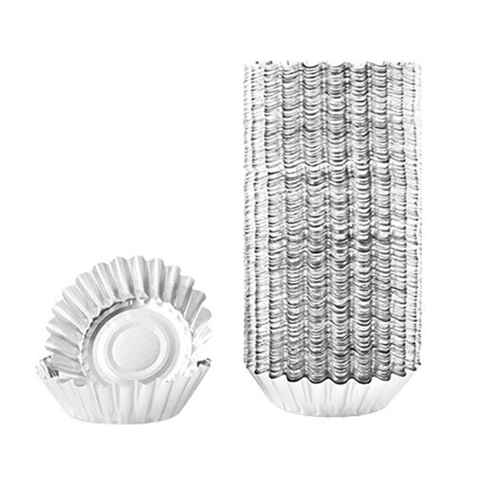 100pcs Disposable Aluminium Foil Tart Tins,Mini Pie Moulds for Mince Pies,Quiches & Cupcakes,Stackable Baking Cups(100pcs Flower Shape)