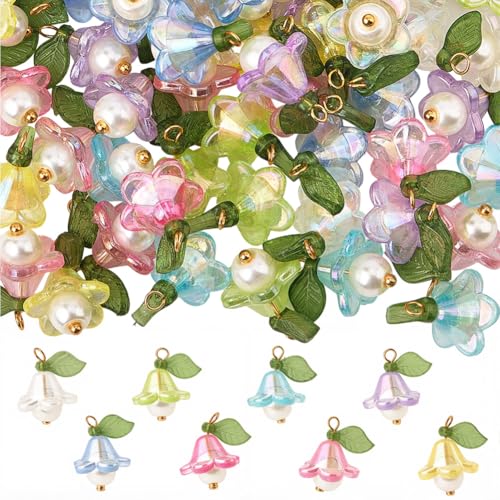 Breloques en forme de cloche en acrylique coloré SUNNYCLUE pour la création de bijoux DIY