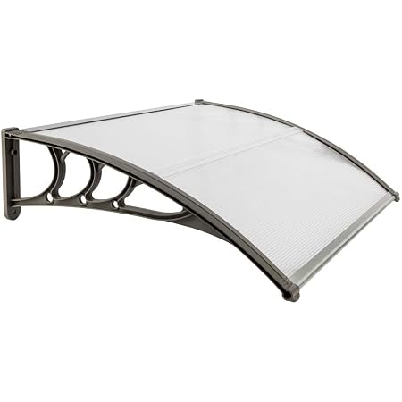 Auvent De Terrasse,Auvent De Porte Et Fenêtres,auvent Porte D'entree, Marquise En Polycarbonate Résistante, Contre La Pluie Et UV,Porte Toit Marquise Abri Protection - Transparent - 100x120cm/39 X47