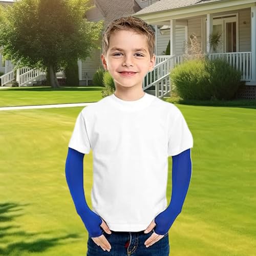 5 Pairs Kids Arm Sleeves with Different Colors UV Sun Protection Cooling Arm Compression Sleeves Summer Cover for Aged 4-7 Kids for Activities sleeve baseball 6