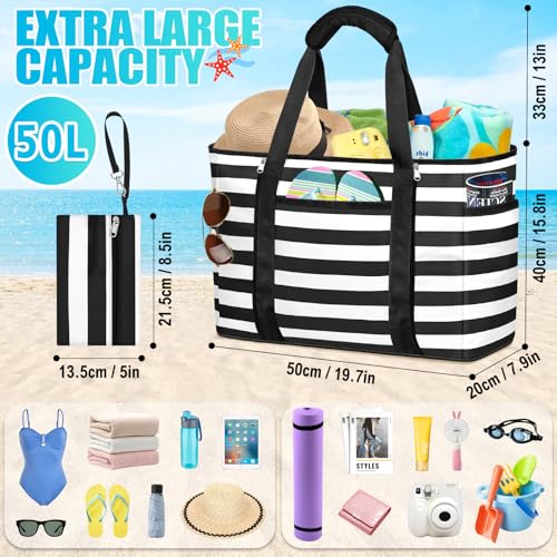 Image of Extra Large Beach Bags for Women Waterproof Sandproof Beach Tote Bag