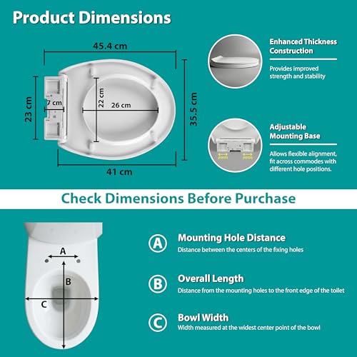 Image of Wassmist Toilet Seat Cover Set (Soft Close) Durable Toilet Seat Cover | Fits Most Standard EWC Commodes | Premium Finish