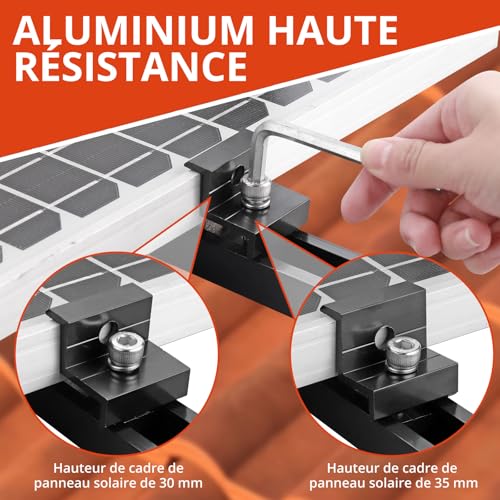 Structure de fixation panneau solaire en aluminium GETLITOOL kit de rails - 6