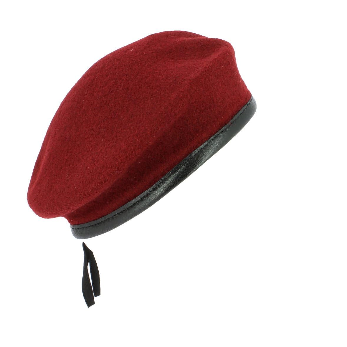 Patrol Béret Militaire Amarante Bord en Cuir Équipements