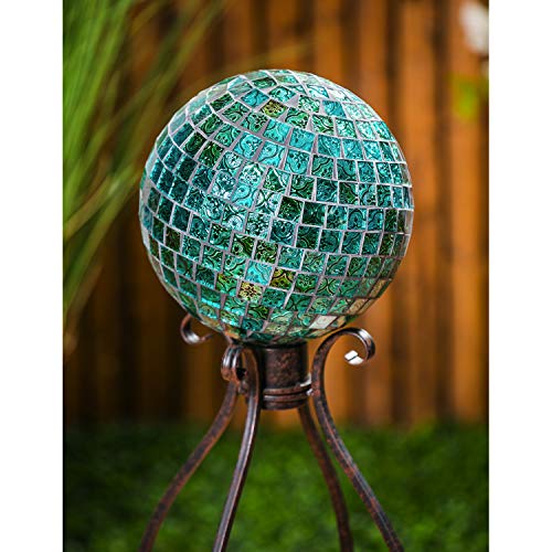 Evergreen-Garden-Beautiful-Summer-Turquoise-Mosaic-Glass-Gazing-Ball-10-x-10-x-12-Inches-Fade-and-Weather-Resistant-Outdoor-Decoration-for-Homes-Yards-and-Gardens Evergreen Garden Beautiful Summer Turquoise Mosaic Glass Gazing Ball 10 x 10 x 12 Inches Fade and Weather Resistant Outdoor Decoration for Homes Yards and Gardens