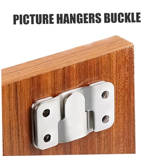 Image of Holibanna 12pcs Stainless Steel Photo Hangers for Wall Heavy Duty Buckle Hangers for Office and Home Decor