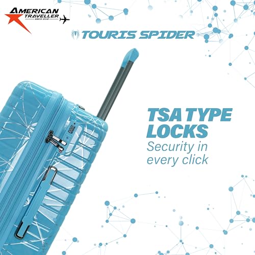 Image of Spider Trolley bag - Single Small | Polycarbonate Hardshell | 8 Metallic | Large Polycarbonate Hardshell, Lightweight Expandable, 360 Rotatable Wheels, TSA Type Lock