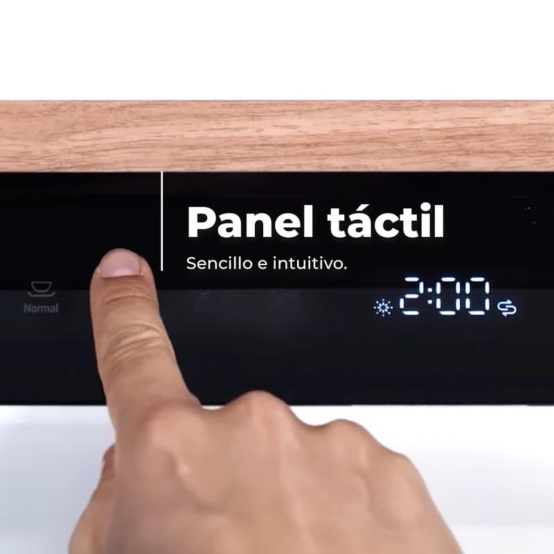 EVVO Lavavajillas Tamaño Compacto, sobremesa o encimera, 6 Servicios, 8 programas, Secado Extra, Programa ECO, Programa Autolavado, Inicio Diferido, Mini D (Blanco)