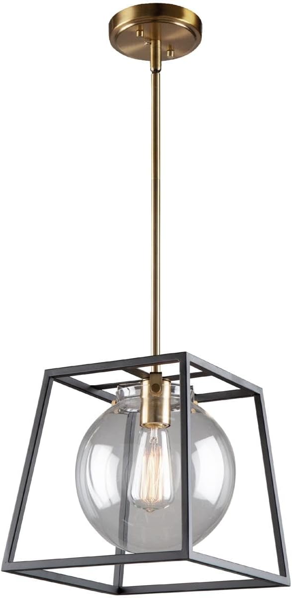 Artcraft Lighting AC11651BN Transitional One Light Pendant from Gatehouse Collection in Pewter, Nickel, Silver Finish, 11.00x8.00x1.25