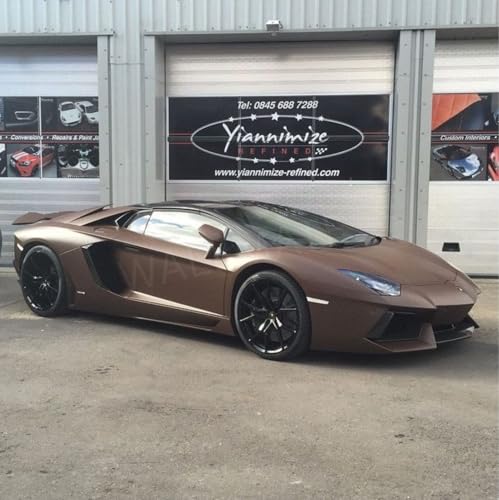 Image of WALLMATE Satin Brown Vinyl Car Wrap Self Adhesive Bubble Free Sticker for Car, Scooty, Cycle, Bike and Other Vihicle Interior & Exterior Decoration (Satin Brown, 20X60 in)