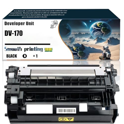 Replacement Parts Developer Unit DV-170 Compatible with Kyocera ECOSYS M2035dn M2535dn FS-1035MFP FS-1135MFP Printers, Contains Chip and Clear Printing (1 Pack Black)