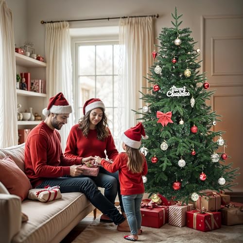 YITAHOME 212cm Premium Künstlicher Weihnachtsbaum, ca. 1100 Spitzen PE Spritzguss & PVC… – Ansicht 7