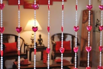 Amazon｜Asian Home 美しいアクリルビーズカーテン - レッド