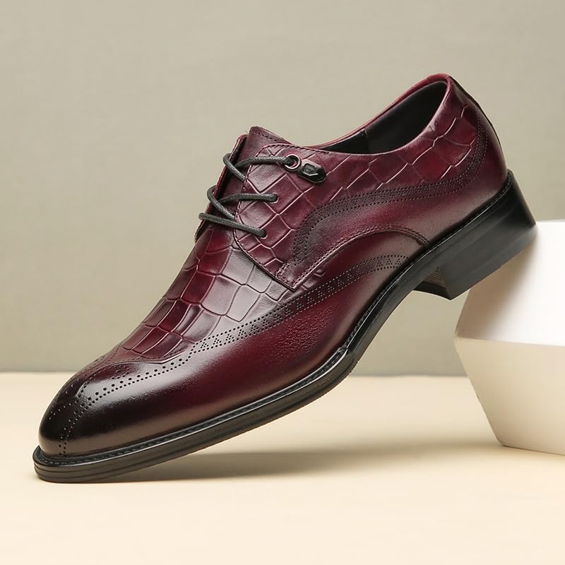 Men's Leather Shoes Low-top Business Formal Derby Shoes Suitable for Banquet Wedding Office Oxford Dress Shoes