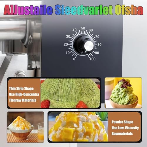 Komercyjna golarka do lodu, 60kg Electric Snow Cone Maker, maszyna do blatu ze stali nierdzewnej z regulacyjną prędkością do slushies, deserów i użytku domowego