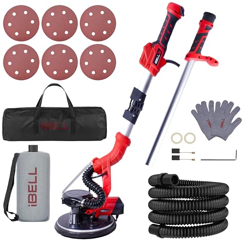 IBELL IBL LS25-85 Drywall Sander 1000W Long Handle 9"/215mm Wall Sanding with Auto Dust Vacuum System, Foldable & Extendable Handle, 900-1800 RPM Variable Speed Ceiling Sander - 6 Months Warranty discount deal