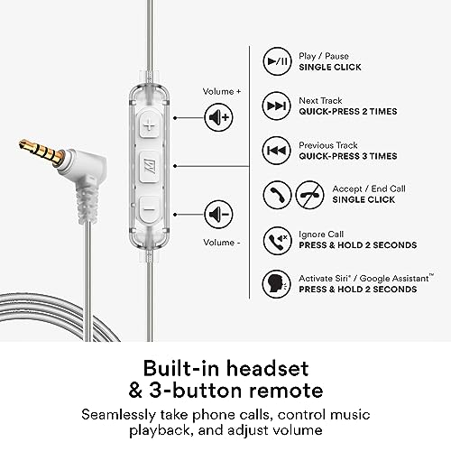 Image of MEE Audio M6 Sport Wired Earbuds, in Ear Headphones, 3-Button Remote, Sweatproof Earphones for Running /Gym /Workouts with Memory Wire Earhooks, Headset Microphone, 3.5mm Jack Plug (Clear)