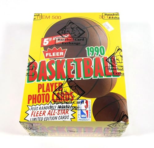 1990-91 Fleer Basketball Box (36 Packs) BBCE Wrapped FASC From A Sealed Case - Basketball Cards