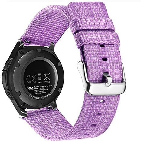Compatible with Samsung Galaxy Watch 46mm Bands&Gear S3 Frontier Classic Smartwatch Band，22mm Woven Fabric Strap Replacement Watch Band Compatible with Samsung Galaxy Watch 46mm Band Purple