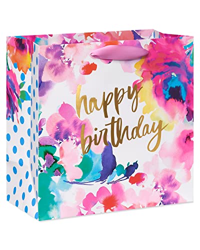 Image of Papyrus 11.4 inch Large Birthday Gift Bag, Floral Watercolor (1 Bag)