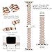 QUNDAXI Rose gold Apple Watch Band Compatible with Apple Watch 41mm 45mm 42mm 44mm 40mm 38mm Metal stainless steel Watchband suitable for iWatch 87654321SE series Women Luxury strap (38mm