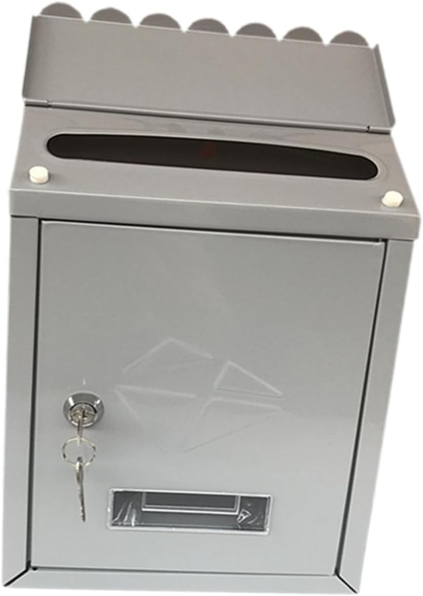 Gadpiparty Wall-Mount Mailbox Vintage Tinplate Letter Box Lock Weatherproof Design for Outdoor Use Sturdy and Practical Storage for Home Office