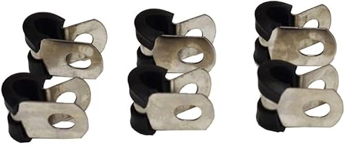 Miniatura 9 de A-Team Performance - Abrazadera de línea de acero inoxidable de 316 pulgadas con cojín de goma de neopreno extraíble - Líneas de aceite de