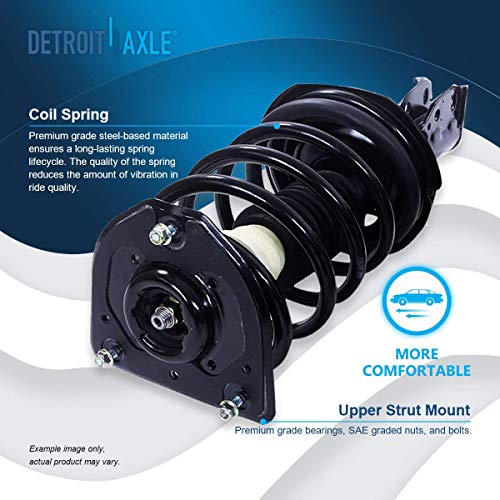 Image of Detroit Axle - 6pc Front and Rear Strut & Coil Spring Assemblies w /Front Sway Bar Links Replacement for 91-99 Buick LeSabre - [90-99 Pontiac Bonneville] - 91-96 Olds 98 - [91-93 Cadillac Deville]