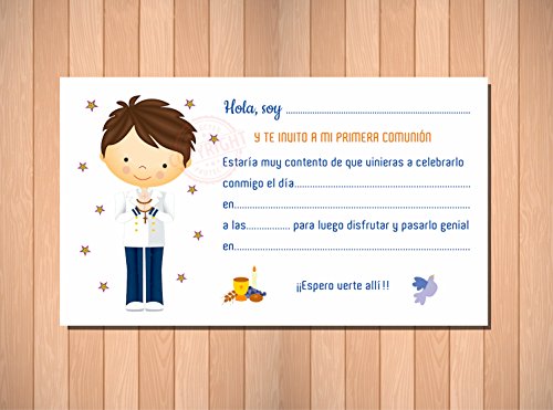 parainvitados Invitaciones de Primera Comunión Niño Marinero - Muy Bonitas - Para que Sus Amiguitos ¡Alucinen! (20 unidades) Cover