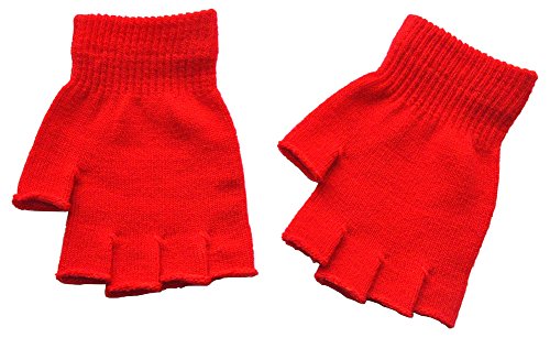 BOWKITE Boys and Girls Fingerless Gloves Winter Solid Knitted Texting Mitten 6