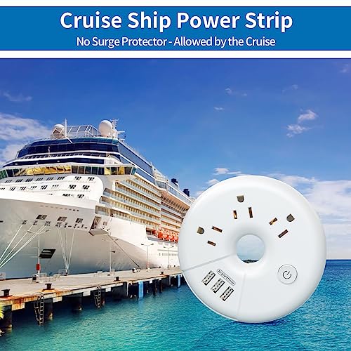 NTONPOWER Regleta de Viaje, Aprobada para Crucero, Regleta Portátil con Enchufe Plano - 3 Tomas con 3 Puertos USB, Cable de Extensión de 1.22 m para Accesorios de Crucero, Esenciales de Viaje miniatura 6