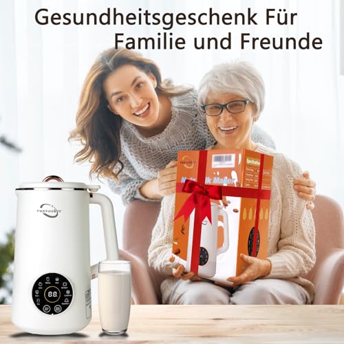 Macchina automatica del latte di noci,Produttore di latte di soia,1000ML mandorle fatte in casa, avena, soia, latte vegetale e bevande senza latticini, scaldabagno di mandorle con inizio - 7